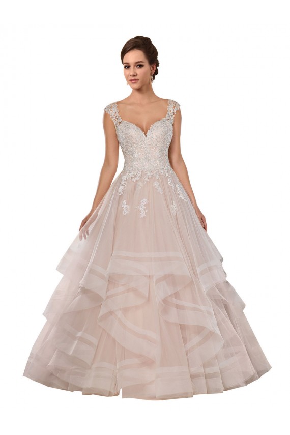 Tule & Renda Amor Sem Mangas Comboio Capela Vestido de Baile Vestidos de Noiva Baratos