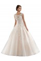 Tule & Renda Barco Mangas Curtas Comboio Capela Vestido de Baile Vestidos de Noiva Baratos