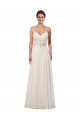 Chiffon Amor Sem Mangas Buraco da fechadura Comboio Capela Vestidos de Noiva Baratos