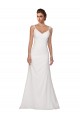 Chiffon Decote V Sem Mangas Comboio Capela Vestidos de Noiva Baratos