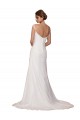 Chiffon Decote V Sem Mangas Comboio Capela Vestidos de Noiva Baratos
