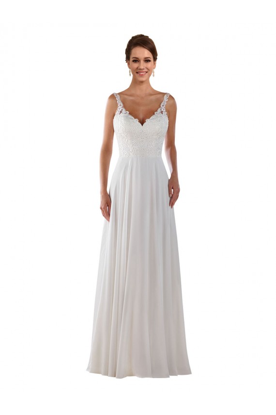 Chiffon Amor Sem Mangas Comboio Capela Vestidos de Noiva Clássicos Baratos