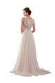 Tule & Renda Decote Alto Sem Mangas Comboio Capela Lindos Vestidos de Noiva Baratos