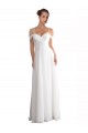 Chiffon Fora do Ombro Sem Mangas Comboio Varredela Vestidos de Noiva Baratos