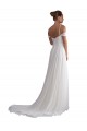 Chiffon Fora do Ombro Sem Mangas Comboio Varredela Vestidos de Noiva Baratos