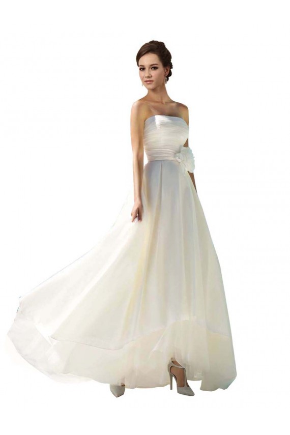 Chiffon Sem alças Sem Mangas Comprimento Chão Vestidos de Noiva Baratos