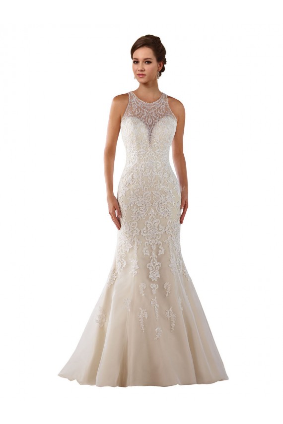 Renda Amor Sem Mangas Comboio Capela Longo Vestidos de Noiva Baratos