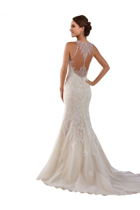 Renda Amor Sem Mangas Comboio Capela Longo Vestidos de Noiva Baratos