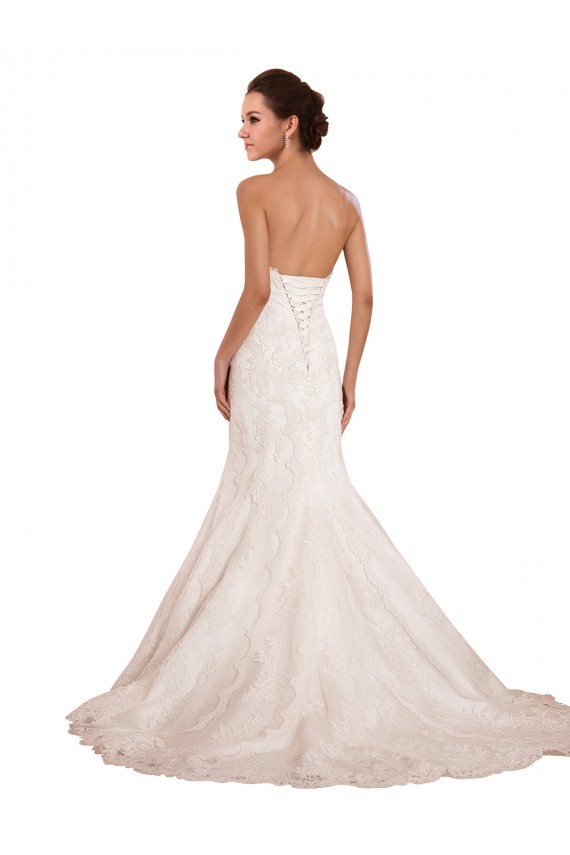 Renda Amor Sem Mangas Comboio Capela Vestido de Festa / Vestidos de Noiva Baratos