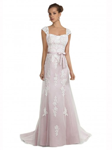 Tule & Renda Sem alças Sem Mangas Comboio Varredela Vestidos de Noiva Baratos