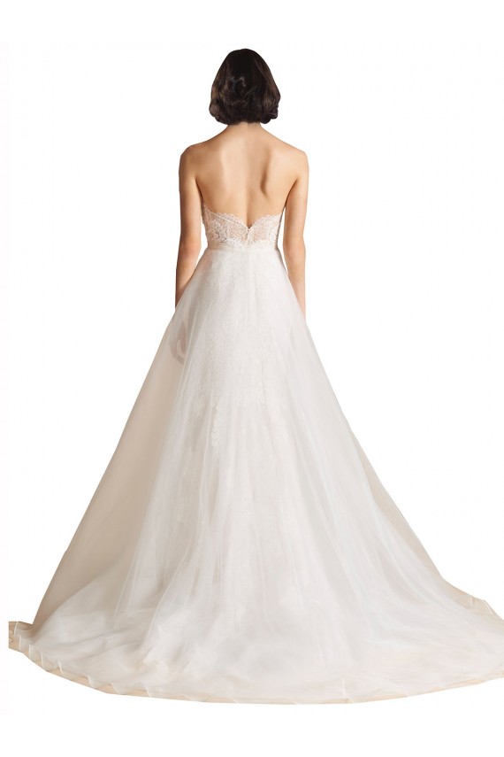 Tule Amor Sem Mangas Lombar Comboio Varredela Vestidos de Noiva Baratos