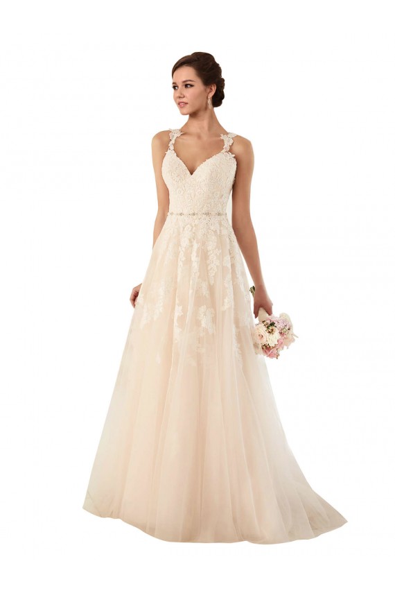 Tule & Renda Amor Sem Mangas Comboio Capela Longo Vestidos de Noiva Baratos