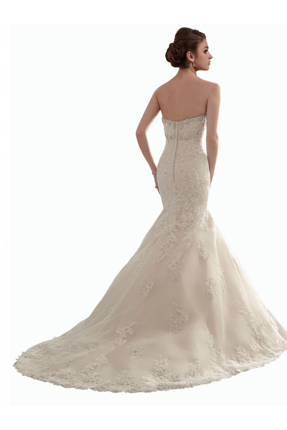 Tule & Renda Amor Sem Mangas Comboio Capela Sereia Longo Vestidos de Noiva Baratos
