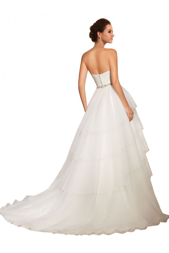 Tule Amor Sem Mangas Comboio Capela Marfim Vestidos de Noiva Baratos