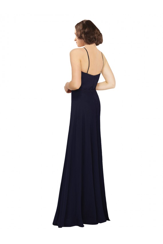 Chiffon Colher Sem Mangas Comprimento Chão Bainha Vestidos de Madrinha Baratos
