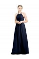 Chiffon Cabeçada Sem Mangas Abrir de volta Comprimento Chão Linha A Vestidos de Festa / Vestidos de Madrinha Baratos