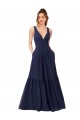 Chiffon Decote V Sem Mangas Costas em V Comprimento Chão Vestidos Formais / Vestidos de Madrinha Baratos