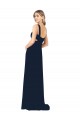 Chiffon Decote V Sem Mangas Comprimento Chão Vestidos de Baile Formais Baratos
