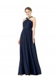 Chiffon Decote V Sem Mangas Comprimento Chão Vestido de Baile Formais Baratos