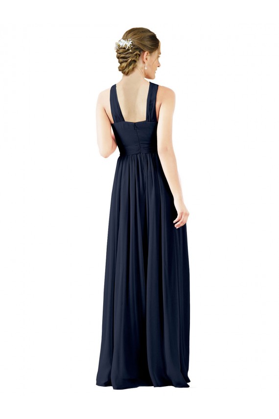 Chiffon Decote V Sem Mangas Comprimento Chão Vestido de Baile Formais Baratos