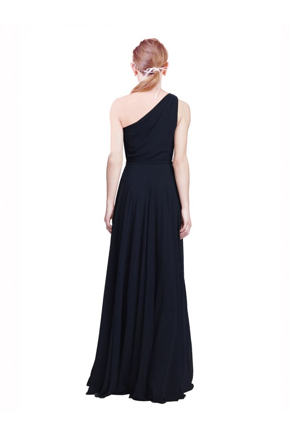 Chiffon Um Ombro Sem Mangas Comprimento Chão Vestido de Madrinha / Vestido de Noite Baratos