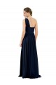 Chiffon Um Ombro Sem Mangas Comprimento Chão Linha A Vestido de Noite / Vestidos de Madrinha Baratos