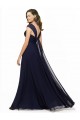 Chiffon Decote V Sem Mangas Comprimento Chão Linha A Vestido de Madrinha Formais Baratos