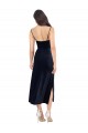 Veludo Elástico Decote Capuz Sem Mangas Lombar Comprimento Midi Vestidos de Madrinha / Vestidos de Noite / Vestidos de Festa Baratos