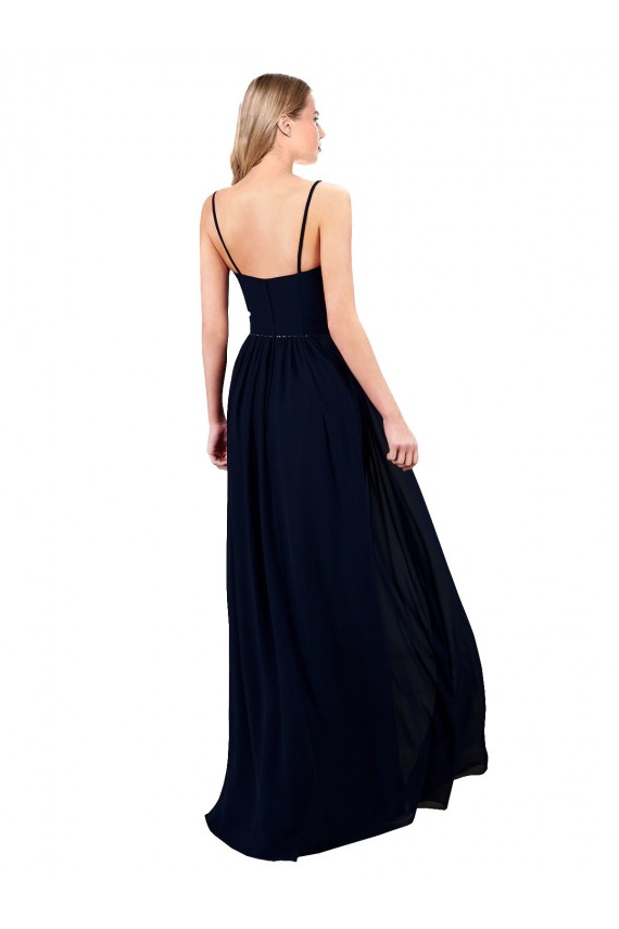 Chiffon Alças finas Sem Mangas Comprimento Chão Vestidos de Madrinha / Vestidos de Noite Baratos