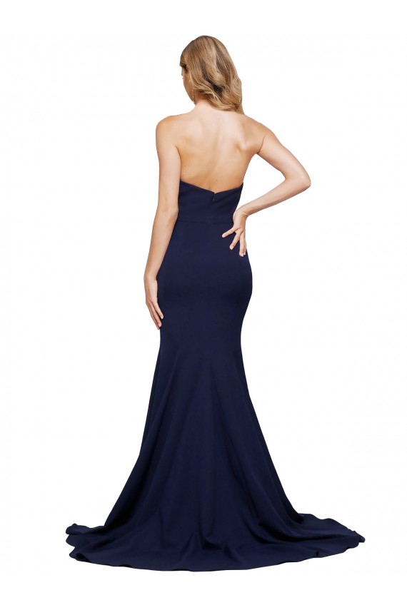 Crepe Esticado Amor Sem Mangas Lombar Comboio Varredela Vestidos de Madrinha / Vestidos de Noite / Vestidos de Festa Baratos