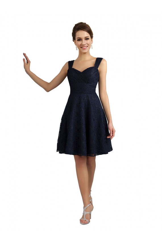 Renda Amor Sem Mangas Comprimento Joelho Vestidos de Madrinha / Vestidos de Cocktail Baratos
