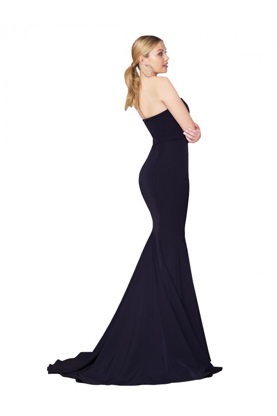 Crepe Esticado Amor Sem Mangas Comboio Varredela Vestidos de Madrinha / Vestidos de Noite / Vestidos de Festa Baratos