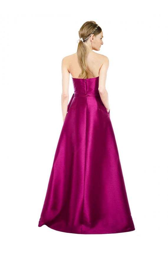 Cetim Decote V Sem Mangas Comprimento Chão Vestidos de Madrinha / Vestidos de Festa Baratos