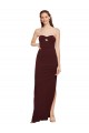Crepe Esticado Sem alças Sem Mangas Comprimento Chão Bainha Vestidos de Madrinha / Vestidos de Noite / Vestidos de Festa Baratos