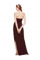 Crepe Esticado Sem alças Sem Mangas Comprimento Chão Bainha Vestidos de Madrinha / Vestidos de Noite / Vestidos de Festa Baratos
