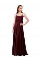 Chiffon Alças finas Sem Mangas Comprimento Chão Ouro Borgonha Vestidos de Madrinha Baratos