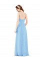 Chiffon Decote V Sem Mangas Lombar Comprimento Chão Longo Bainha Vestidos de Madrinha Baratos