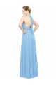 Chiffon Cabeçada Sem Mangas Lombar Comprimento Chão Linha A Vestido de Madrinha Baratos