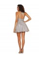 Tule Cabeçada Sem Mangas Criss Cruz Curto Vestidos de Madrinha / Vestidos de Cocktail / Vestidos de Homecoming Baratos