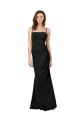 Crepe Esticado Alças finas Sem Mangas Lombar Comprimento Chão Longo Bainha Vestidos de Madrinha / Vestidos de Noite / Vestidos de Festa Baratos