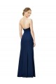 Crepe Esticado Sem alças Sem Mangas Lombar Comprimento Chão Bainha Preto Vestidos de Madrinha / Vestidos de Noite / Vestidos de Festa Baratos