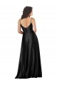 Cetim Sedoso Decote V Sem Mangas Lombar Comprimento Chão Vestidos de Madrinha / Vestidos de Noite / Vestidos de Festa Baratos