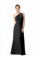 Chiffon Um Ombro Sem Mangas Comprimento Chão Vestido de Noite / Vestidos de Madrinha Baratos