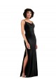 Veludo Elástico Decote Capuz Sem Mangas Lombar Comprimento Chão Vestidos de Madrinha / Vestidos de Noite / Vestidos de Festa Baratos