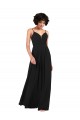 Chiffon Decote V Sem Mangas Criss Cruz Comprimento Chão Vestidos de Madrinha / Vestidos de Noite Baratos