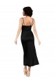 Cetim Sedoso Alças finas Sem Mangas Comprimento Chá Vestidos de Madrinha / Vestidos de Noite / Vestidos de Festa Baratos