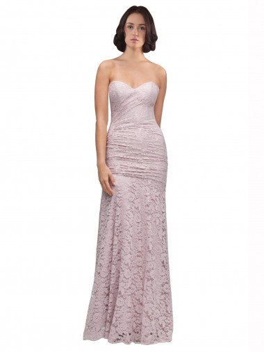 Renda Amor Sem Mangas Comprimento Chão Sereia Vestido de Madrinha / Vestido de Festa Baratos