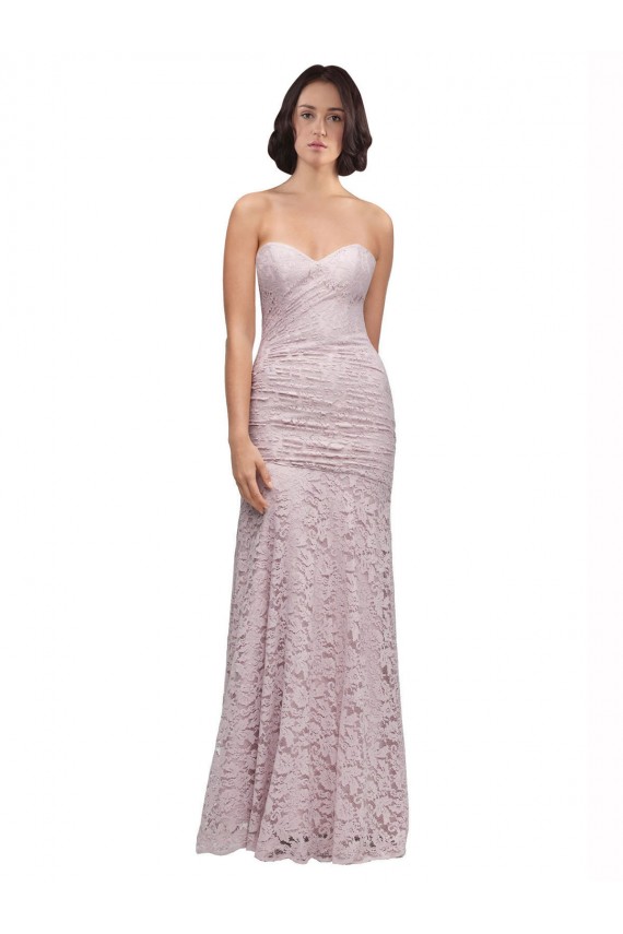 Renda Amor Sem Mangas Comprimento Chão Sereia Vestido de Madrinha / Vestido de Festa Baratos