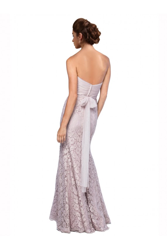 Renda Amor Sem Mangas Comprimento Chão Longo Sereia Vestidos de Madrinha / Vestidos de Festa Baratos