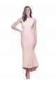 Crepe Esticado Decote Alto Sem Mangas Lombar Comprimento Midi Vestidos de Madrinha / Vestidos de Noite / Vestidos de Festa / Vestidos de Cocktail Baratos
